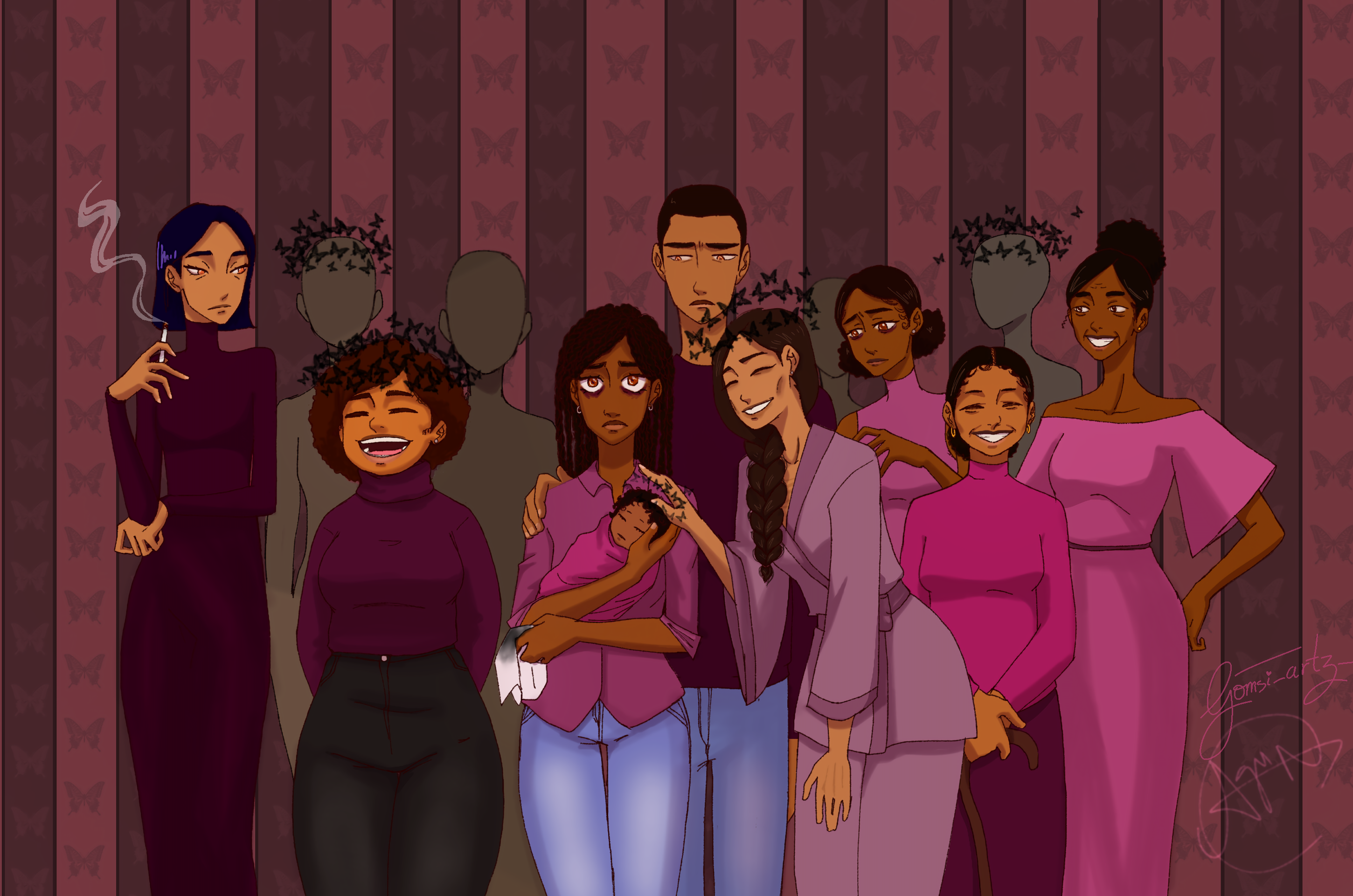 A cartoon image of the Akani family